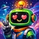 Colorful cartoon robot avatar with friendly expression and vibrant colors